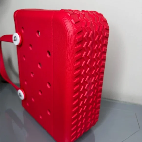 NWT! EVA Bogg / Croc style Waterproof Tote - Bitty Size- red - Picture 3 of 4